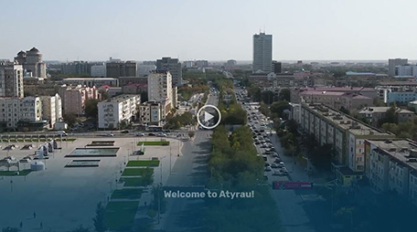 Aerial view of Atyrau from video intro