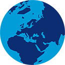 globe illustration focused on europe, eurasia and middle east