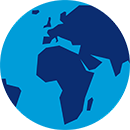 globe illustration focused on africa