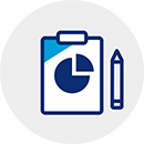 icon: clipboard with a pie chart