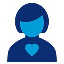 illustration of female with heart
