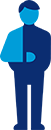 icon of a man with his arm on a sling