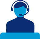 user support blue icon