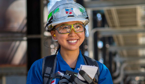 Chevron worker on-site