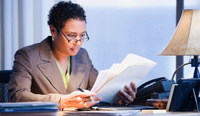 woman at desk