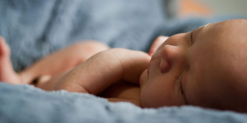 closeup of newborn sleeping